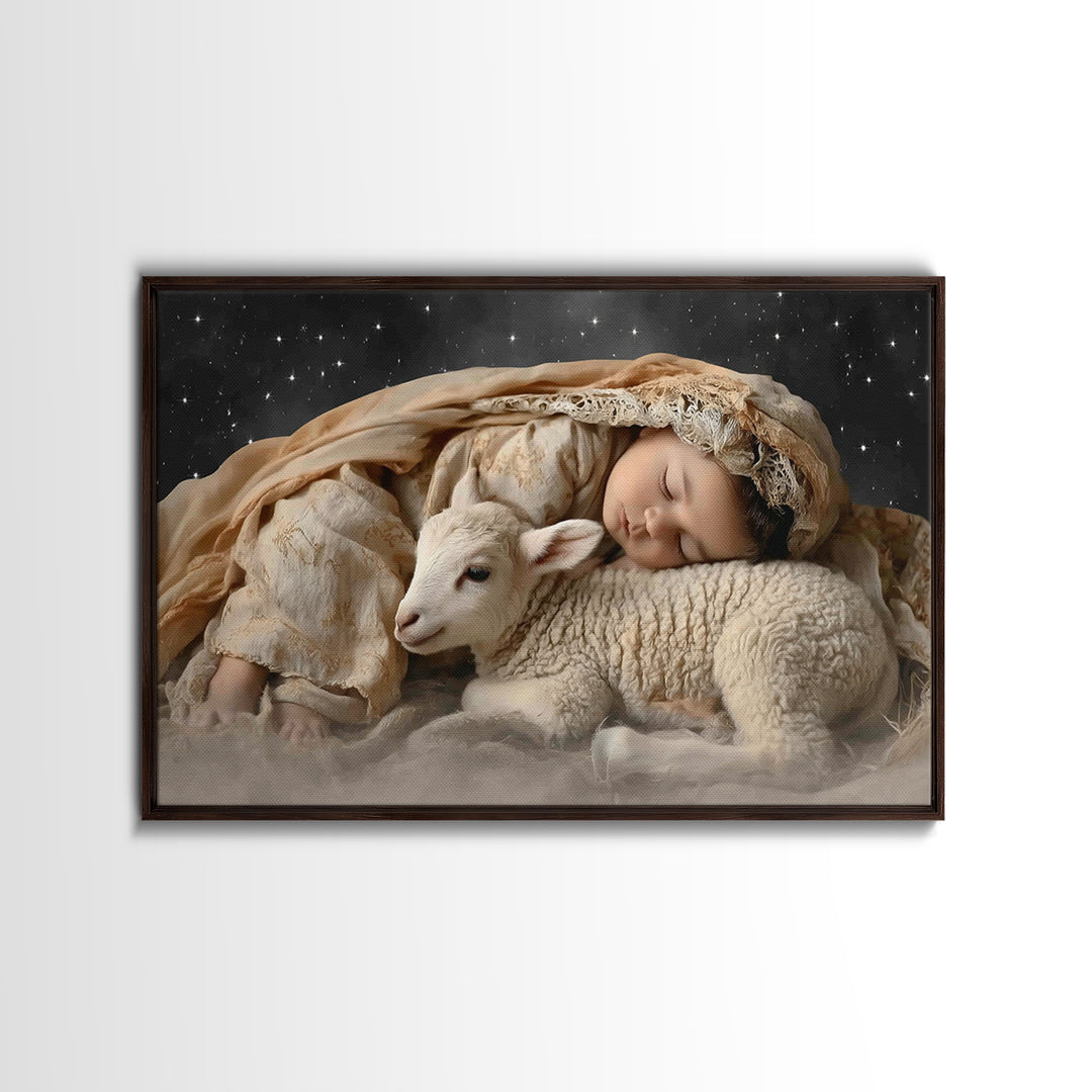 Bethlehem Rest – Framed Canvas Print – Christian Art Canvas – Christian Wall Art – Jesus Christmas Art – Christmas Art Prints – Christian D