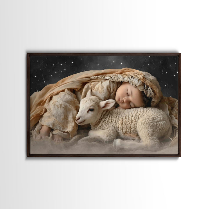 Bethlehem Rest – Framed Canvas Print – Christian Art Canvas – Christian Wall Art – Jesus Christmas Art – Christmas Art Prints – Christian D
