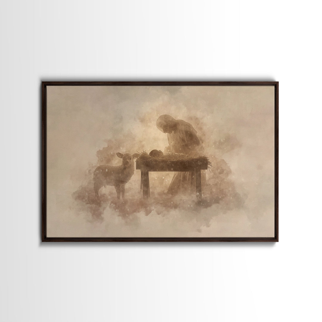 Sacred Stillness – Framed Canvas Print – Christian Christmas Art – Christian Art Canvas – Christian Wall Art – Christian Art Prints – Chris