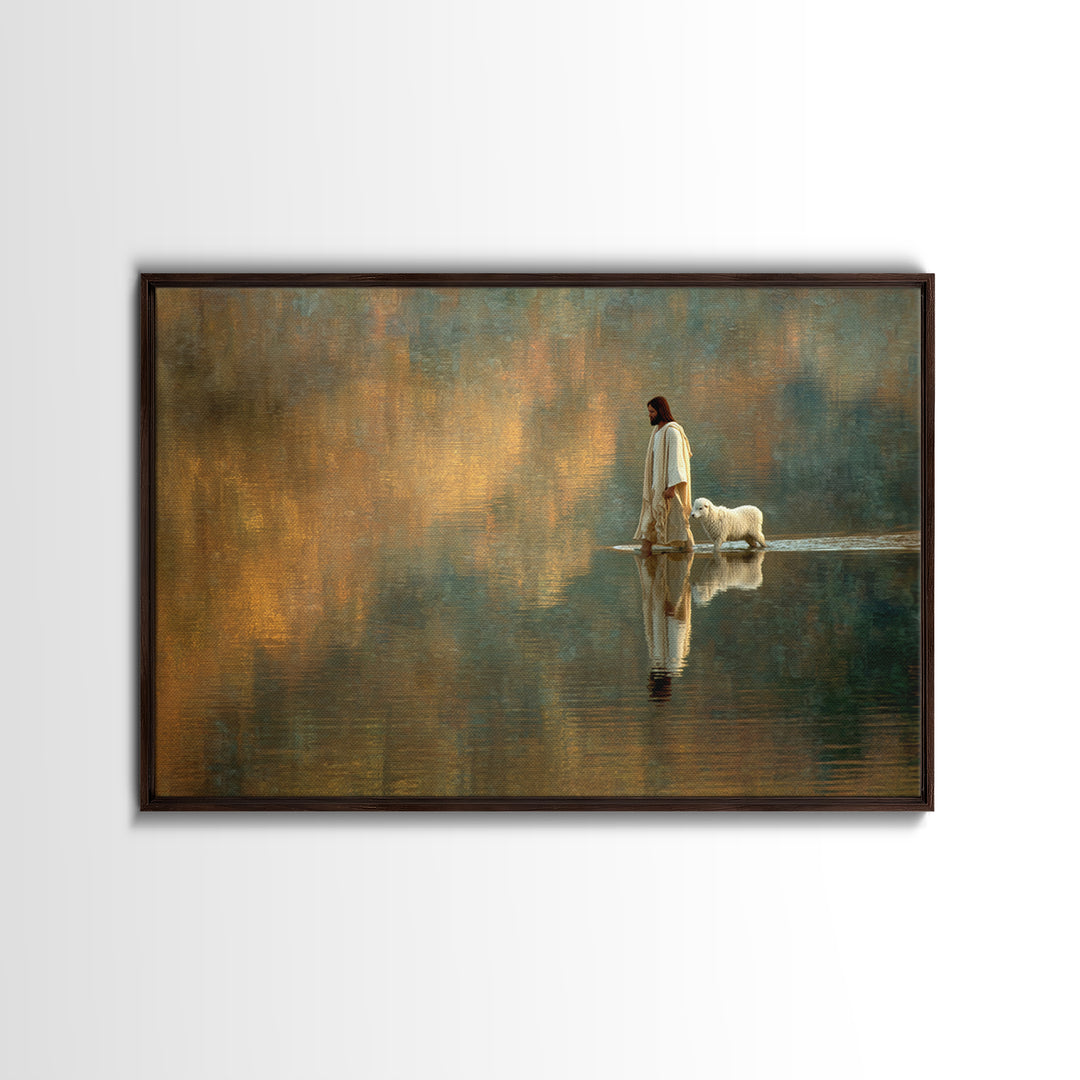 Guiding Light Path – Framed Canvas Print – Christian Wall Art – Jesus Painting – Christian Decor – Christmas Art – Christian Art Canvas