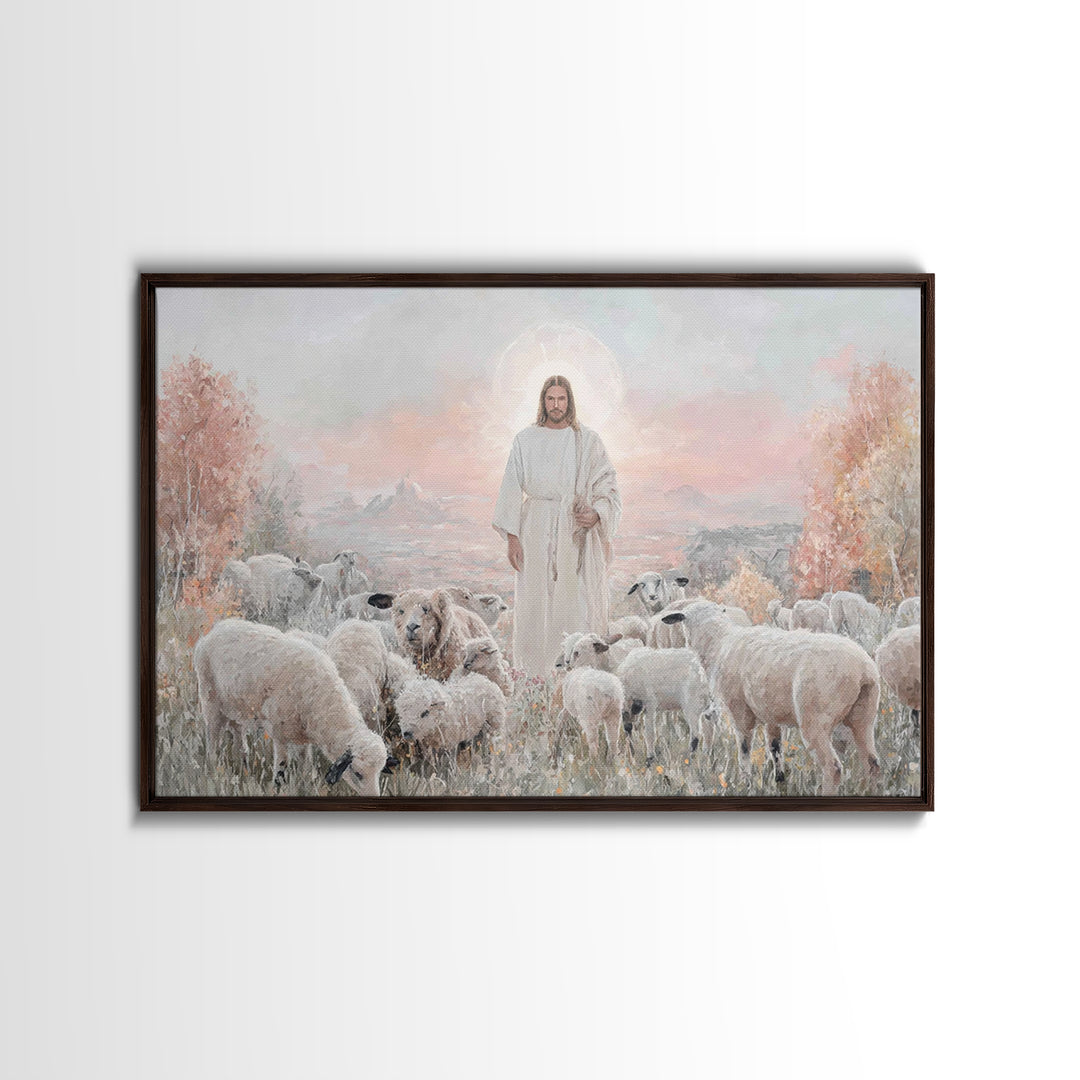 Radiant Shepherd Grace – Framed Canvas Print – Christian Wall Art – Jesus Painting – Christian Art Canvas – Christian Christmas Art – Chris