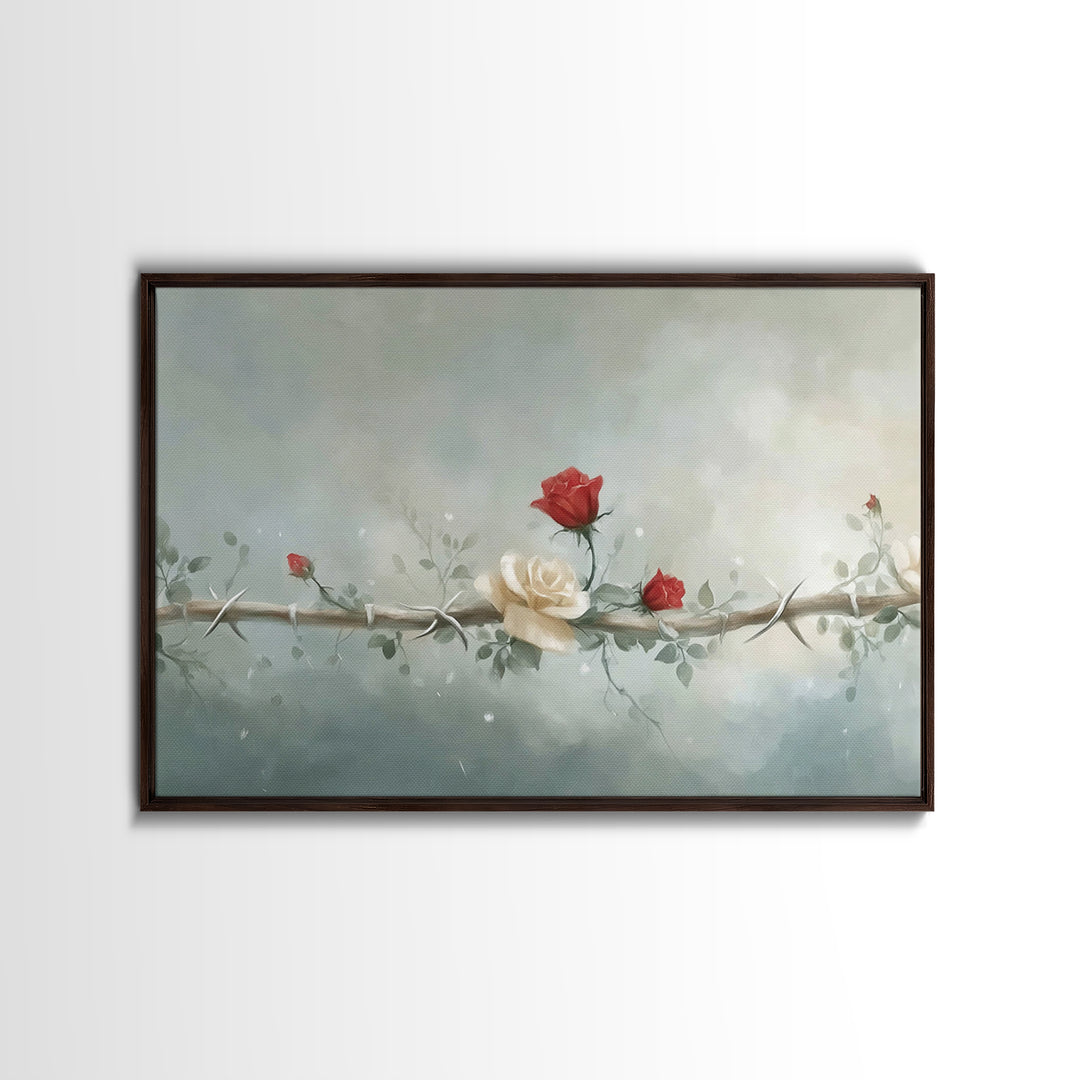 Redemption Blossoms – Framed Canvas Print – Christian Art Canvas – Modern Christian Art – Christian Wall Art – Christian Christmas Art – Un