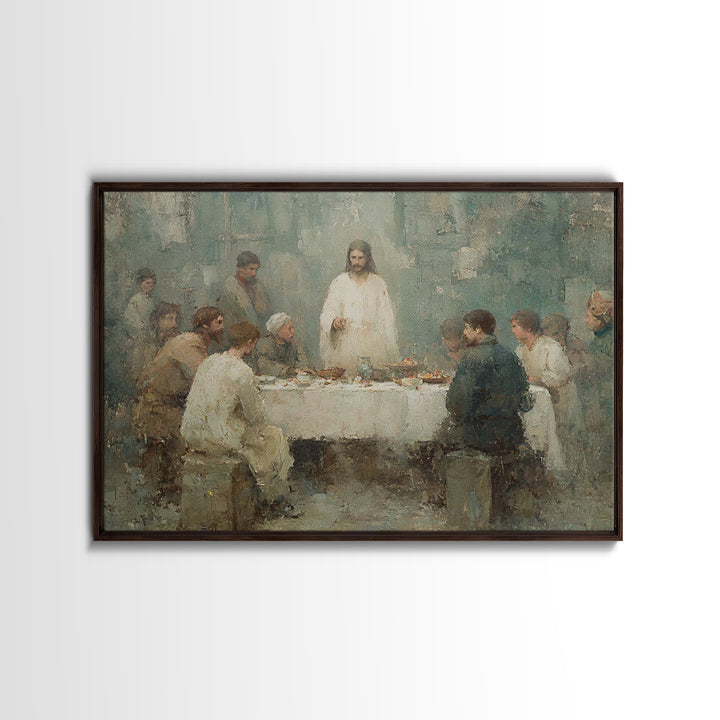 Table Of Grace – Framed Canvas Print – Jesus Painting – Christian Art Canvas – Christian Wall Art – Christian Art – Subtle Christian Art –