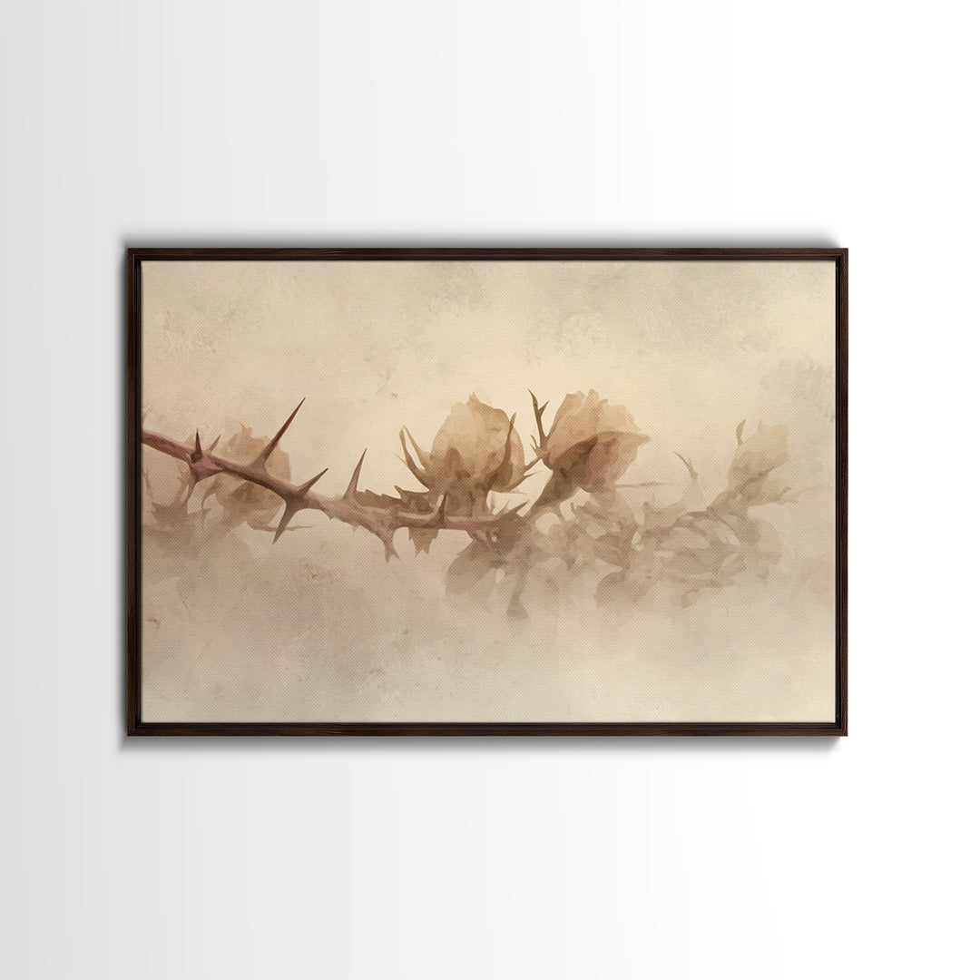 Desert Bloom Hope – Framed Canvas Print – Christian Wall Art – Moody Christian Art – Abstract Christian Art – Christian Art Gift – Subtle C