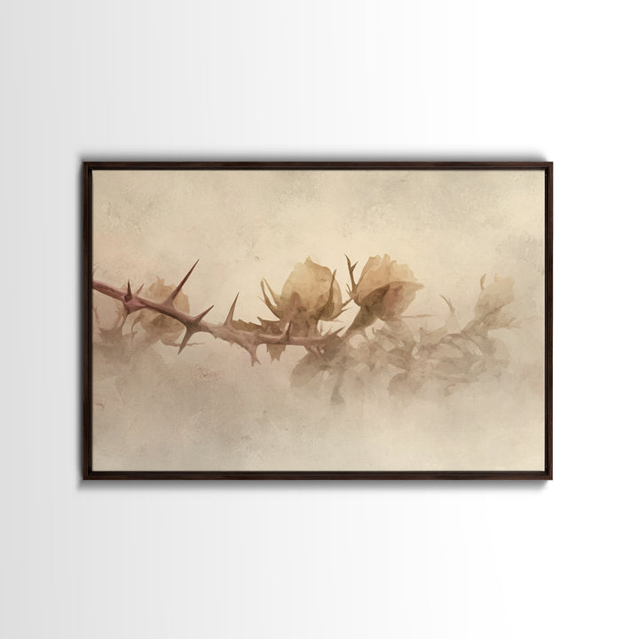 Desert Bloom Hope – Framed Canvas Print – Christian Wall Art – Moody Christian Art – Abstract Christian Art – Christian Art Gift – Subtle C
