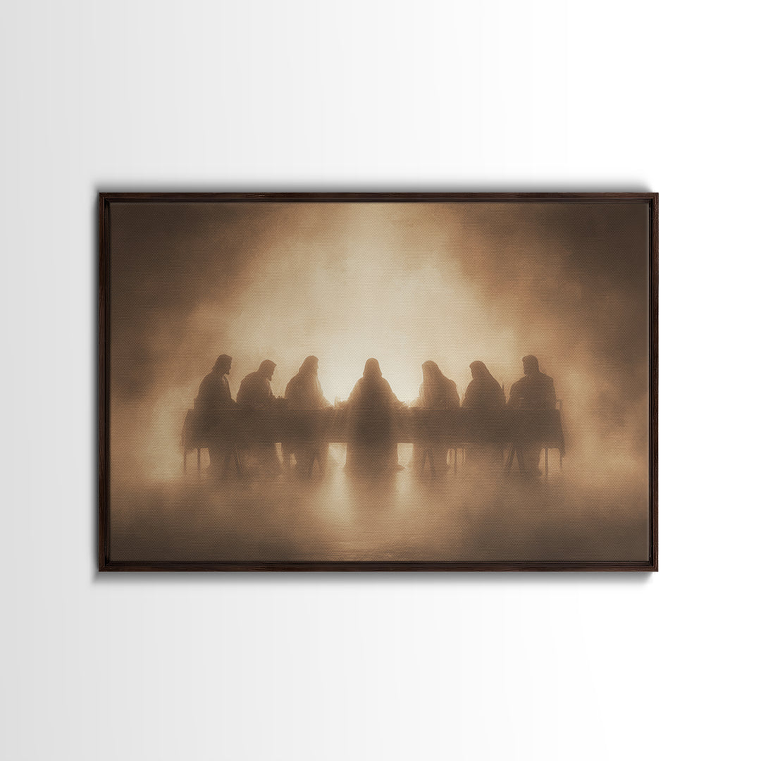 Sacred Table Radiance | Framed Canvas Print | Christian Art Canvas | Jesus Painting | Christian Wall Art | Moody Christian Art | Unique Chr