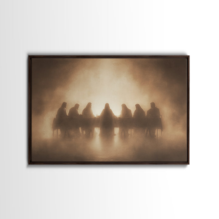 Sacred Table Radiance | Framed Canvas Print | Christian Art Canvas | Jesus Painting | Christian Wall Art | Moody Christian Art | Unique Chr