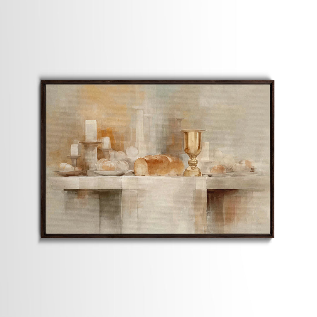Table Of Blessing – Framed Canvas Print – Christian Wall Art – Christian Art Print – Christian Decor For Home – Modern Christian Art – Chri