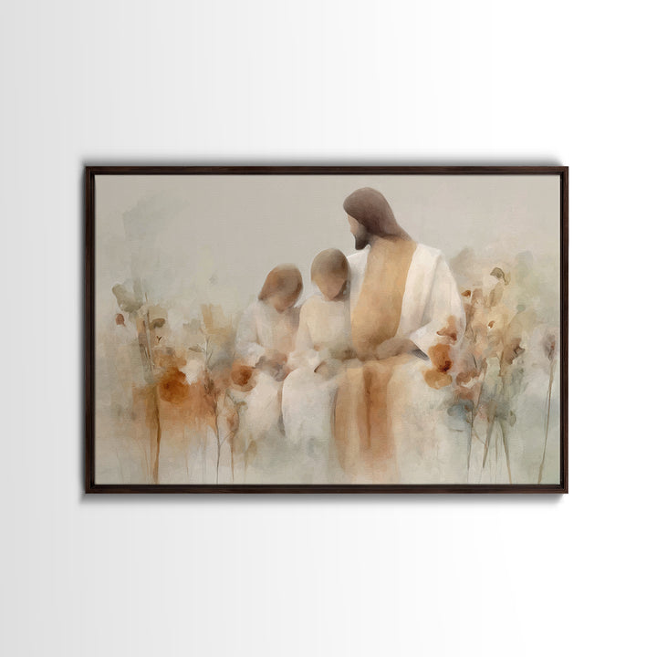 Quiet Meadow Grace | Framed Canvas Print | Christian Art Canvas | Christian Wall Art | Jesus Painting | Modern Christian Art | Christian Gi