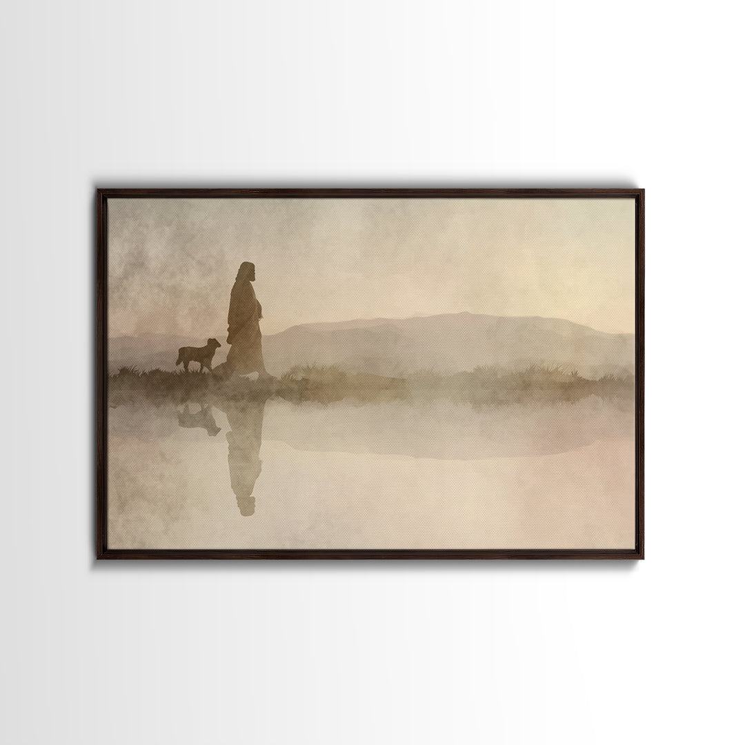 Dawnlight Promise – Framed Canvas Print – Christian Art Painting – Jesus Canvas Art – Christian Decor For Home – Subtle Christian Art – Chr