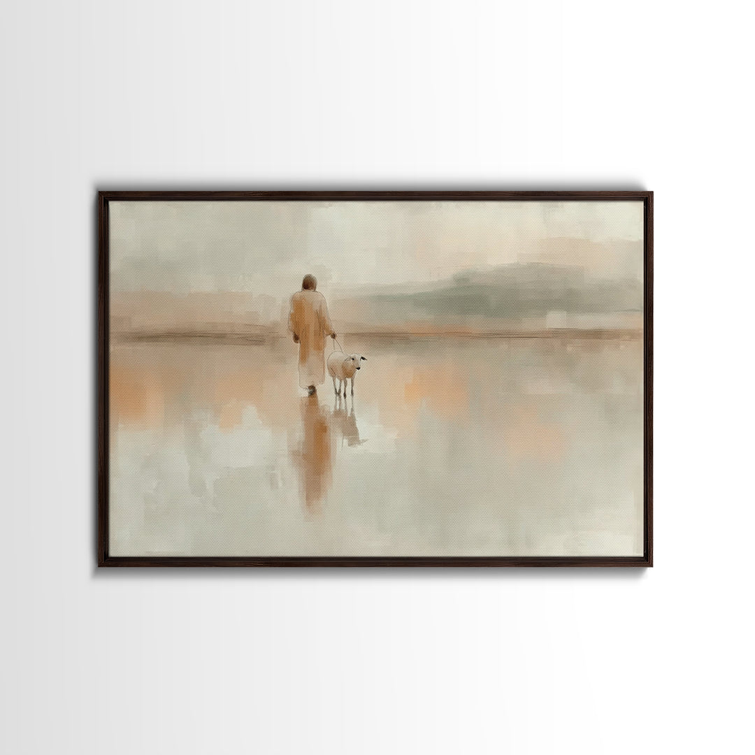 Gentle Steps Home | Framed Canvas Print | Christian Wall Art | Jesus Painting Canvas | Christian Decorations | Unique Christian Art | Chris