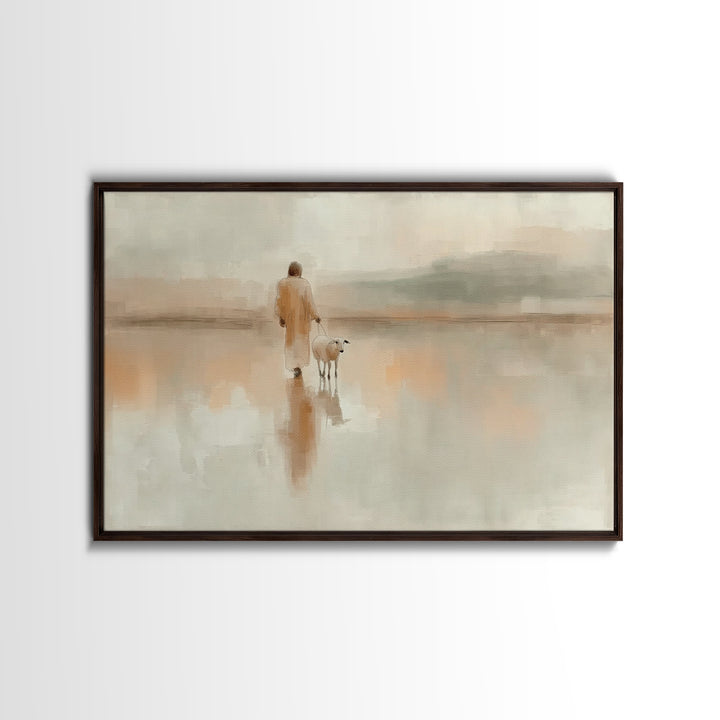 Gentle Steps Home | Framed Canvas Print | Christian Wall Art | Jesus Painting Canvas | Christian Decorations | Unique Christian Art | Chris
