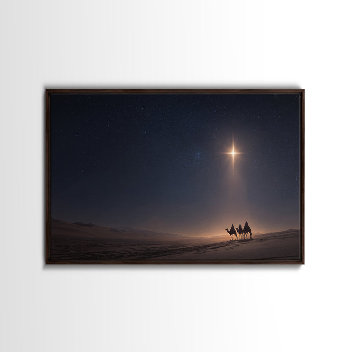 Holy Night Journey, Framed Canvas Print, Christian Art Canvas, Christmas Wall Art, Modern Christian Art, Christian Christmas Art, Christian