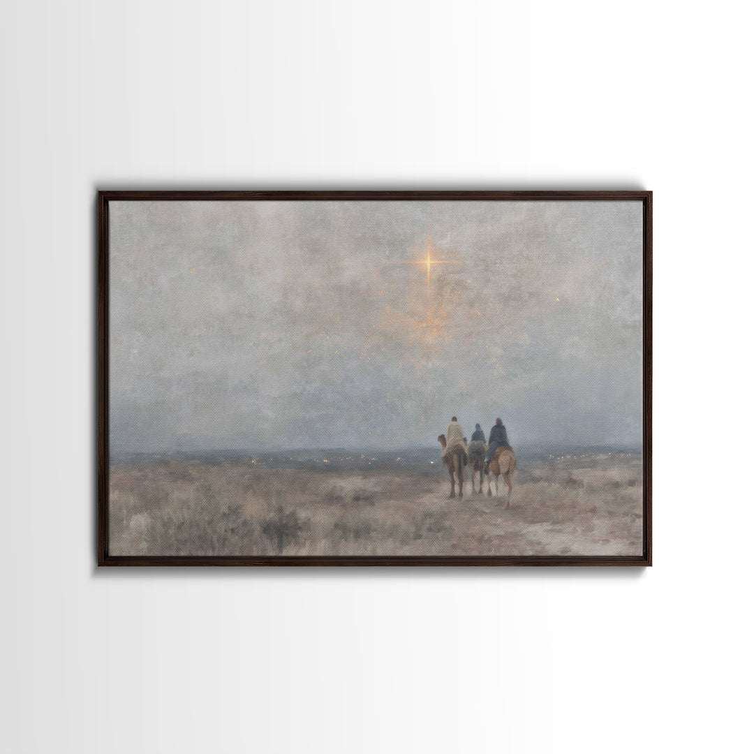 Heavenward Light, Framed Canvas Print, Christian Art Canvas, Christmas Wall Art, Subtle Christian Art, Framed Christmas Art, Christian Gift