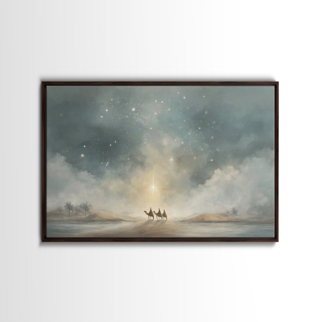 Guided By Glory – Framed Canvas Print – Christian Art Print – Christmas Art – Christian Christmas Decorations – Christian Art Canvas – Mode