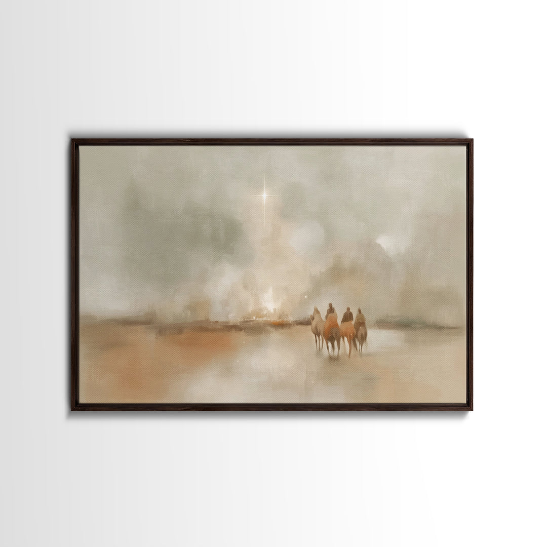 Night Of Wonder, Framed Canvas Print, Christian Wall Art, Christian Art Canvas, Christmas Art Work, Modern Christmas Art, Christian Art Gif