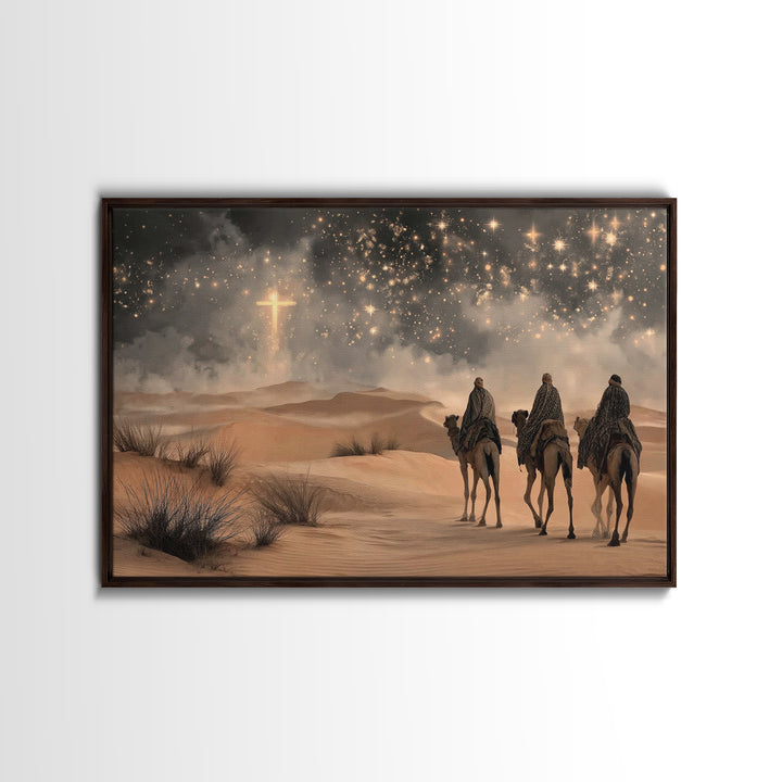 Radiant Desert Star – Framed Canvas Print – Christian Christmas Art – Christian Wall Art – Christmas Art Prints – Christian Art Canvas – La