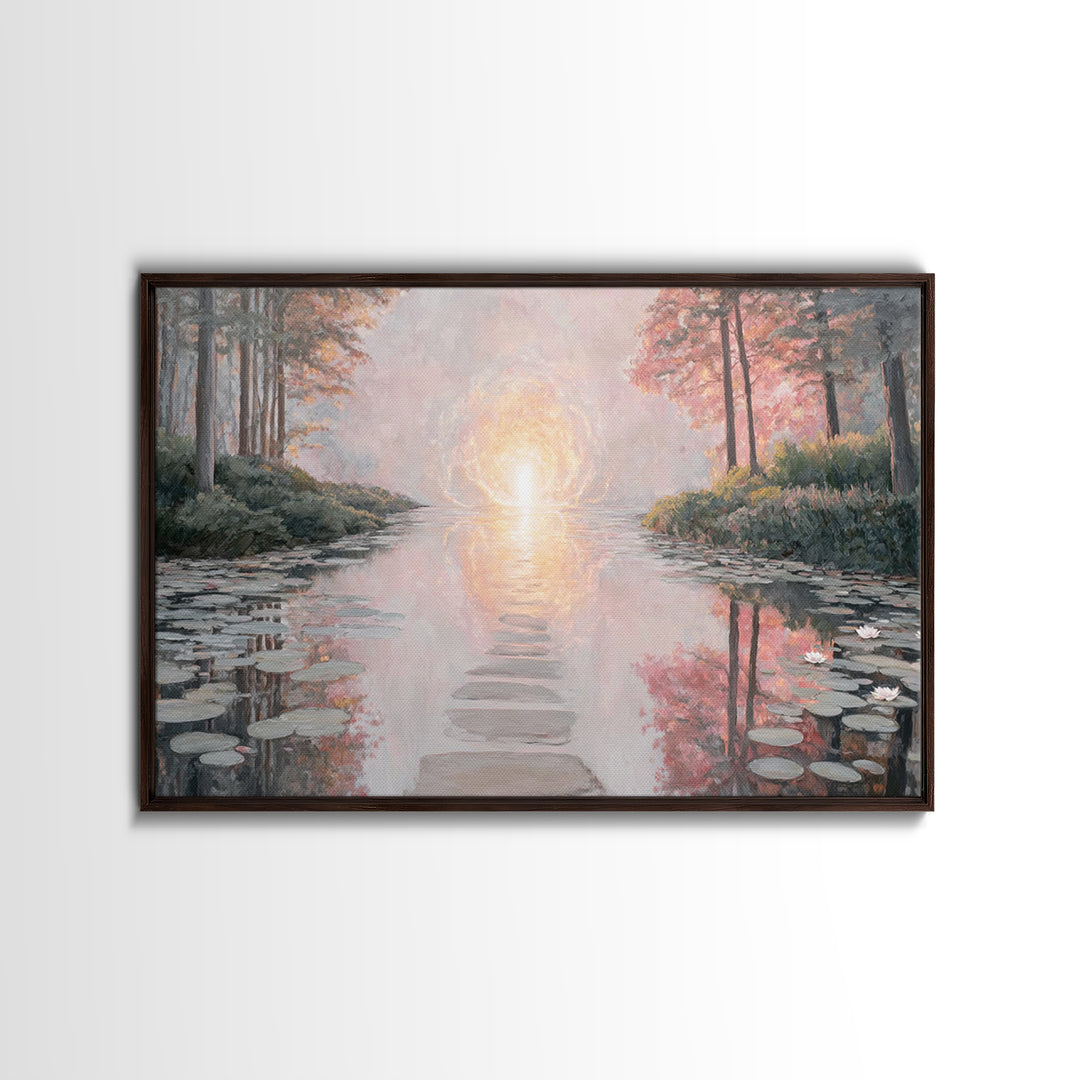 Path Of Heavenly Light – Framed Canvas Print – Christian Art Canvas – Christian Wall Art – Large Christian Art – Modern Christian Painting