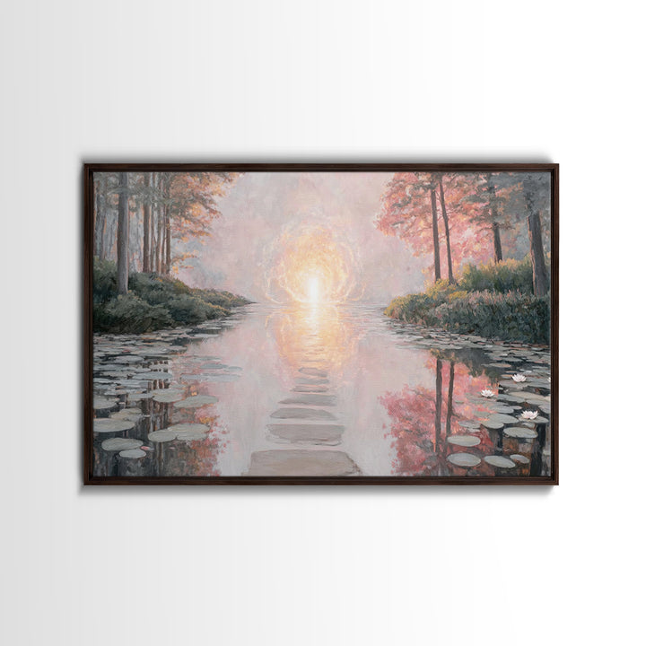 Path Of Heavenly Light – Framed Canvas Print – Christian Art Canvas – Christian Wall Art – Large Christian Art – Modern Christian Painting
