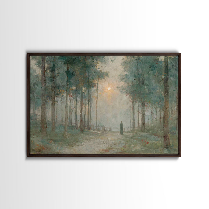 Forest Dawn Promise – Framed Canvas Print – Christian Art Painting – Christian Wall Art – Christian Art Canvas – Subtle Christian Paintings
