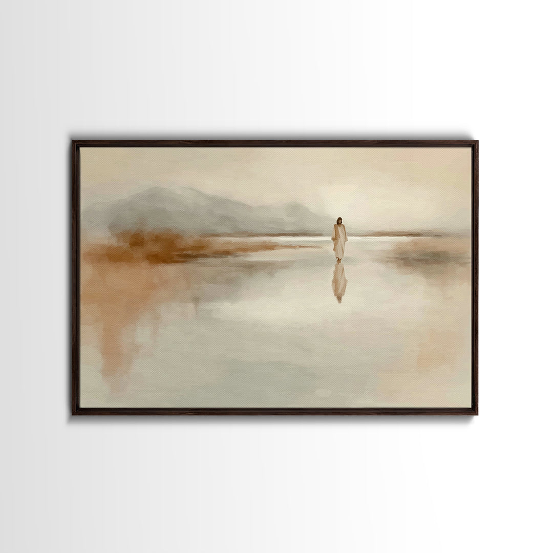 Quiet Water Journey | Framed Canvas Print | Jesus Painting | Christian Wall Art | Christian Art Canvas | Large Jesus Painting | Christian A
