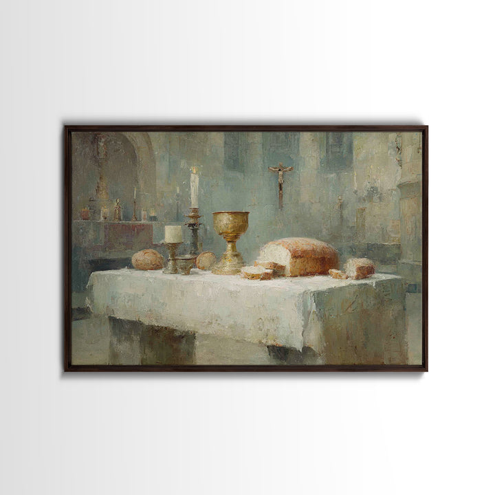 Chalice Of Peace – Framed Canvas Print – Christian Wall Art – Subtle Christian Art – Christian Art Canvas – Christmas Wall Art – White Chri