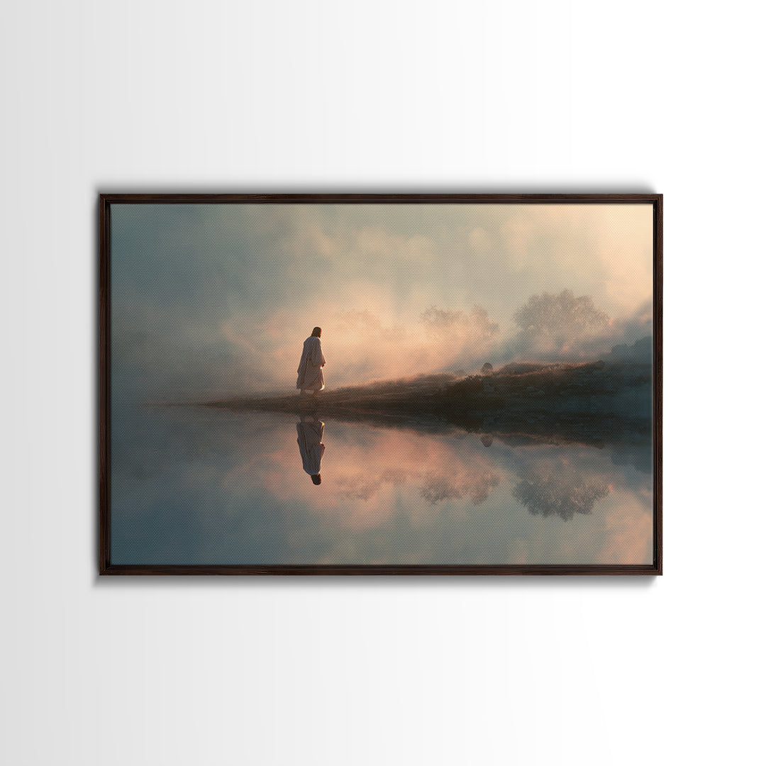 Desert Walk Light – Framed Canvas Print – Jesus Painting – Christian Wall Art – Christian Art Canvas – Large Jesus Painting – Modern Christ