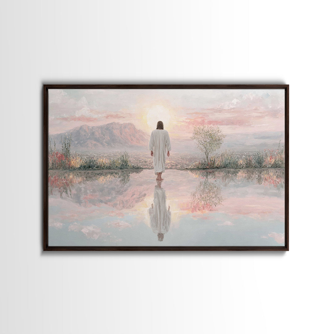 Radiant Mountain Path – Framed Canvas Print – Christian Art – Christian Art Canvas – Jesus Painting – Christian Wall Art – Modern Christian