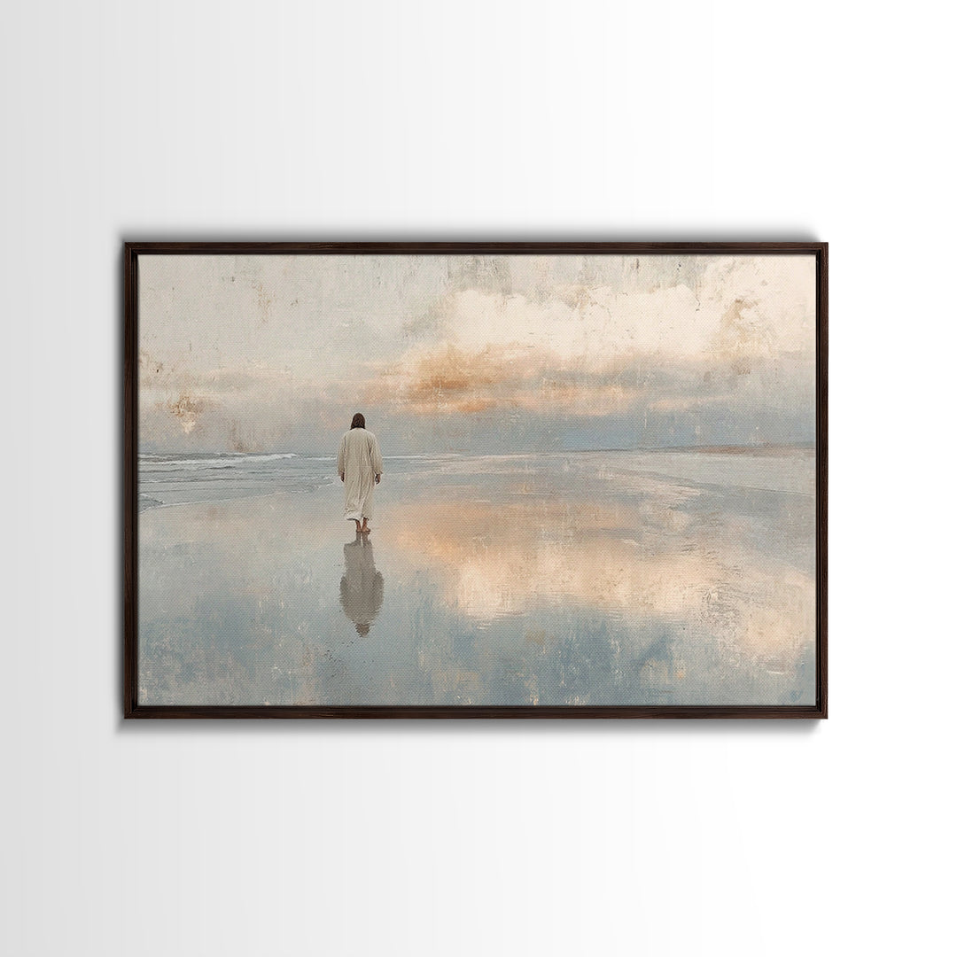 Wandering Messiah, Framed Canvas Print, Christian Art Canvas, Jesus Painting, Christian Wall Art, Subtle Christian Art, Large Christian Pai