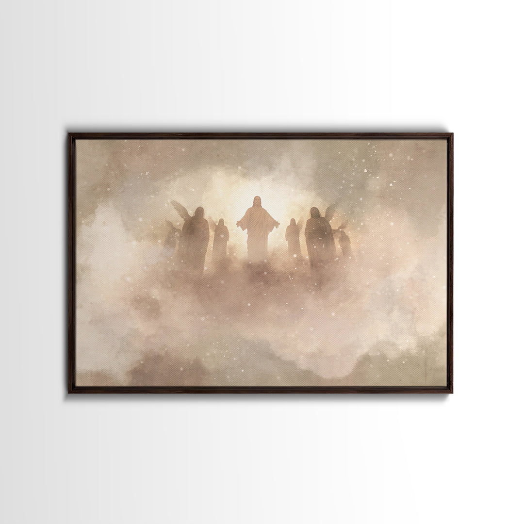 Glory In The Clouds, Framed Canvas Print, Christian Art Canvas, Jesus Painting, Modern Christian Art, Christian Wall Art, Christian Art