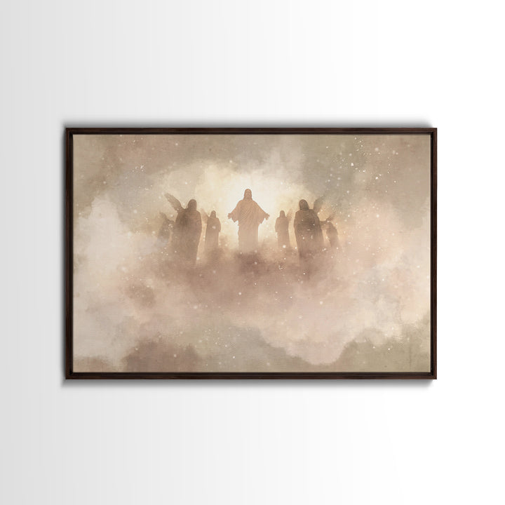 Glory In The Clouds, Framed Canvas Print, Christian Art Canvas, Jesus Painting, Modern Christian Art, Christian Wall Art, Christian Art