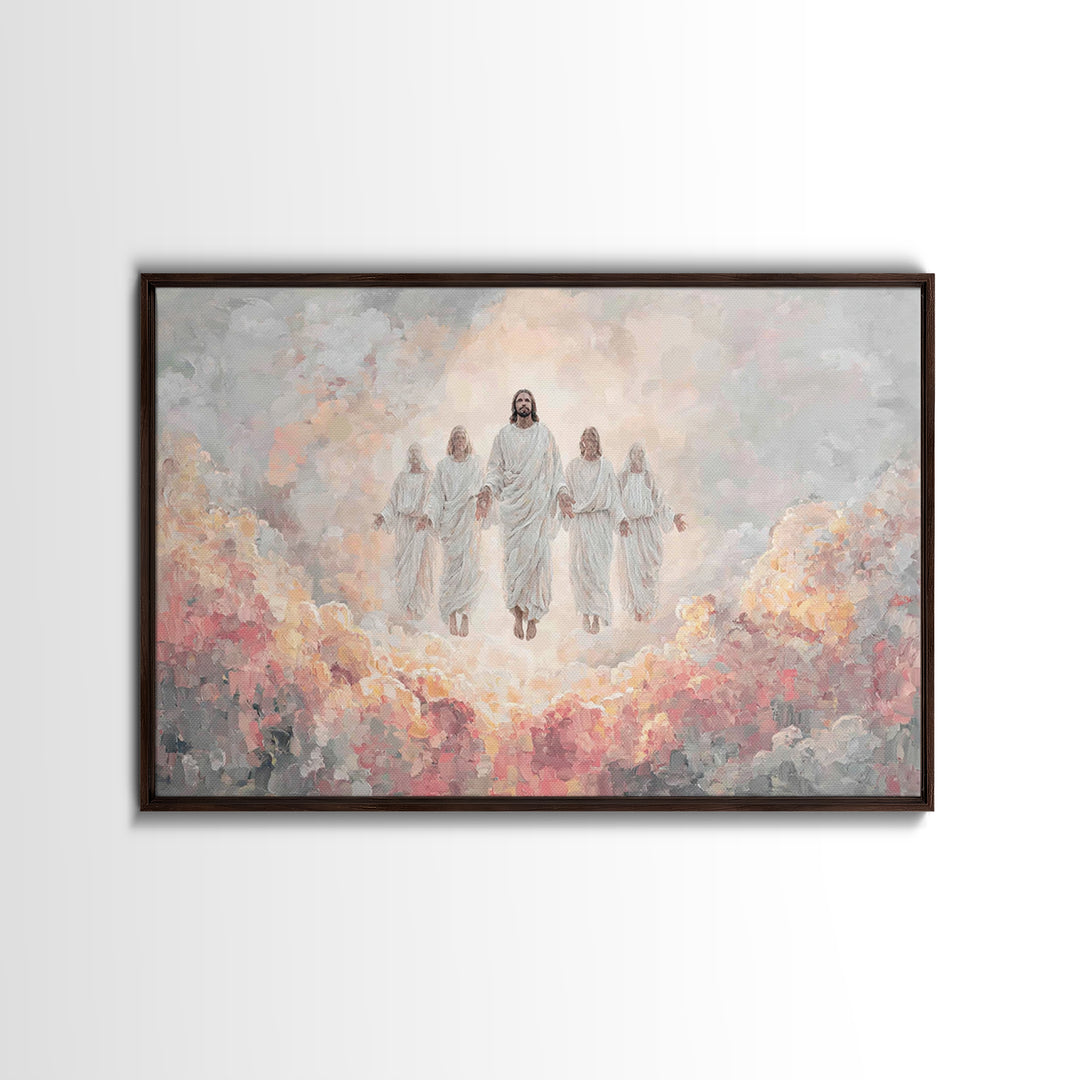 Heavenly Arrival | Framed Canvas Print | Christian Art Canvas | Christian Wall Art | Jesus Painting | Modern Christian Painting | Christian