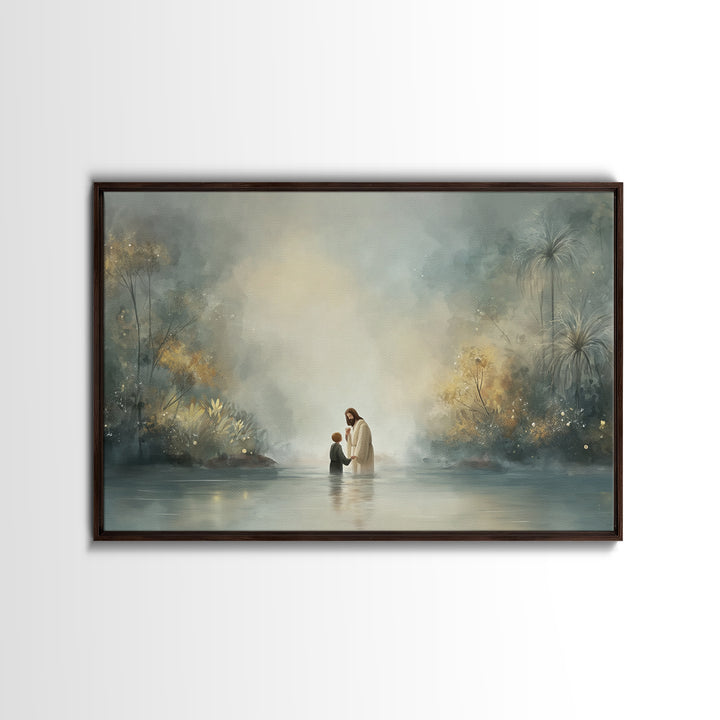 River Of Renewal | Framed Canvas Print | Christian Art Canvas | Jesus Painting | Christian Wall Art | Christian Art | Modern Christian Art