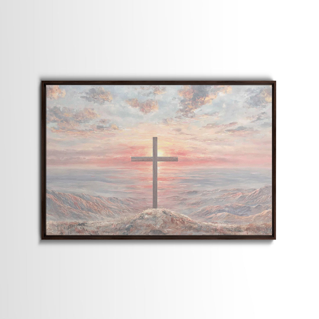Dawn Of Redemption, Framed Canvas Print, Christian Wall Art, Modern Christian Art, Christian Art Canvas, Jesus Painting, Christian Christma