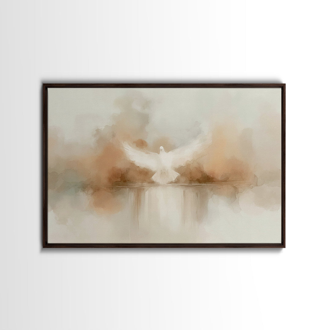 Spirit Of Peace – Framed Canvas Print – Christian Art – Minimalist Christian Art – Christian Wall Art – Christian Art Canvas – Christmas Ar