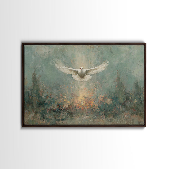 Wings Of Peace, Framed Canvas Print, Christian Art Print, Christian Wall Art, Christmas Art, Christian Canvas, Modern Christian Art