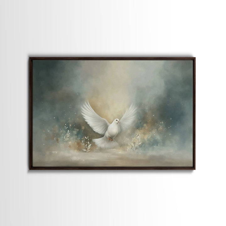 Dove Of Glory – Framed Canvas Print – Christian Art – Christian Wall Art – Christian Canvas – Christmas Art – Christian Gift Ideas