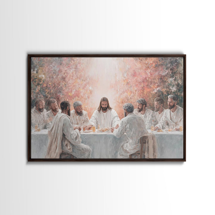 Heavenly Supper - Framed Canvas Print - Christian Art Canvas - Christian Wall Art - Modern Jesus Art - Christian Christmas Art - Christian