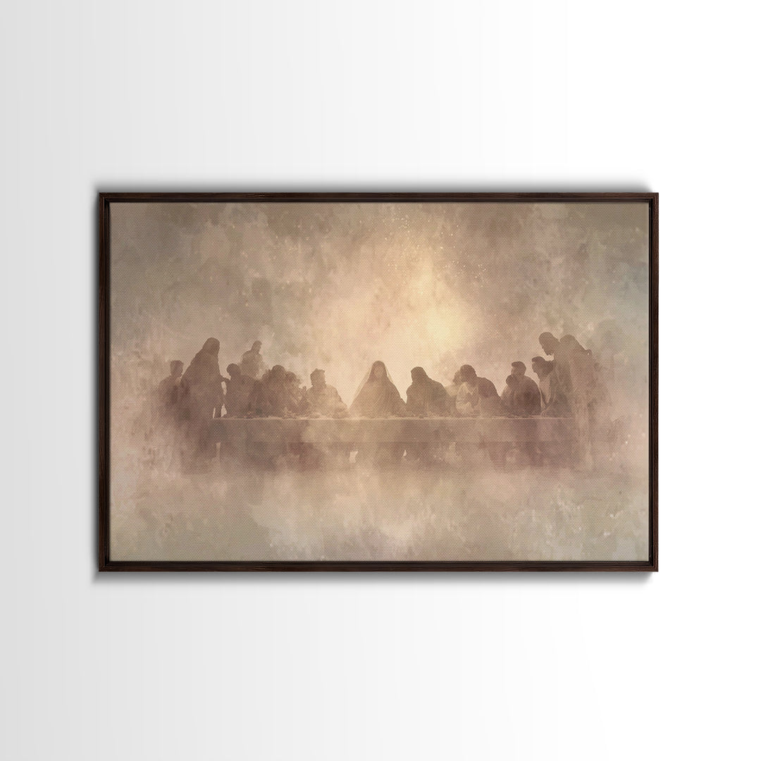 Heavenly Communion – Framed Canvas Print – Christian Wall Art – Jesus Painting – Christian Art Canvas – Christian Christmas Art – Unique Ch