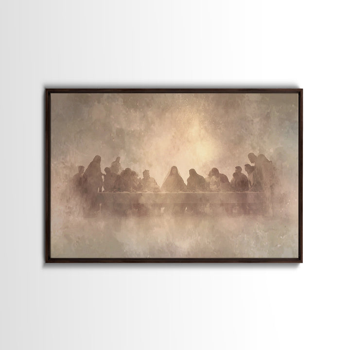 Heavenly Communion – Framed Canvas Print – Christian Wall Art – Jesus Painting – Christian Art Canvas – Christian Christmas Art – Unique Ch