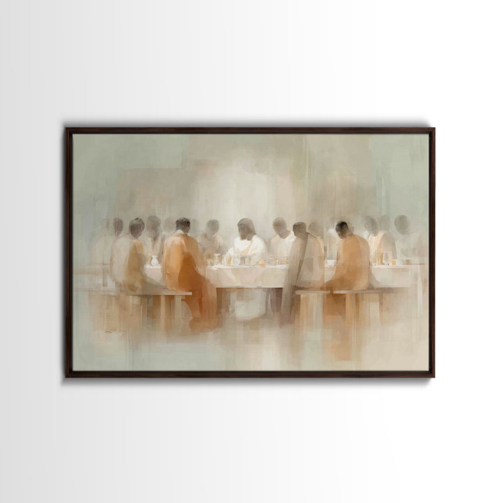 Holy Supper Light – Framed Canvas Print – Minimalist Christian Art – Christian Wall Art – Jesus Painting – Subtle Christian Art – Christian