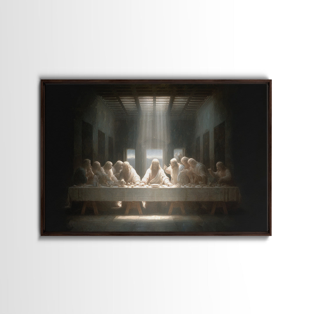 Divine Table Grace | Framed Canvas Print | Christian Christmas Art | Jesus Wall Art | Modern Christian Art | Christian Art Canvas | Christi