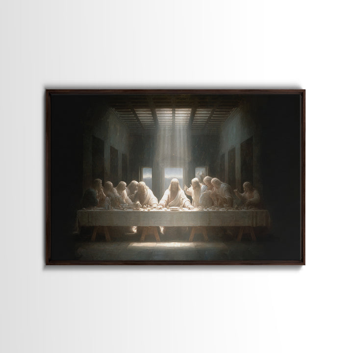Divine Table Grace | Framed Canvas Print | Christian Christmas Art | Jesus Wall Art | Modern Christian Art | Christian Art Canvas | Christi