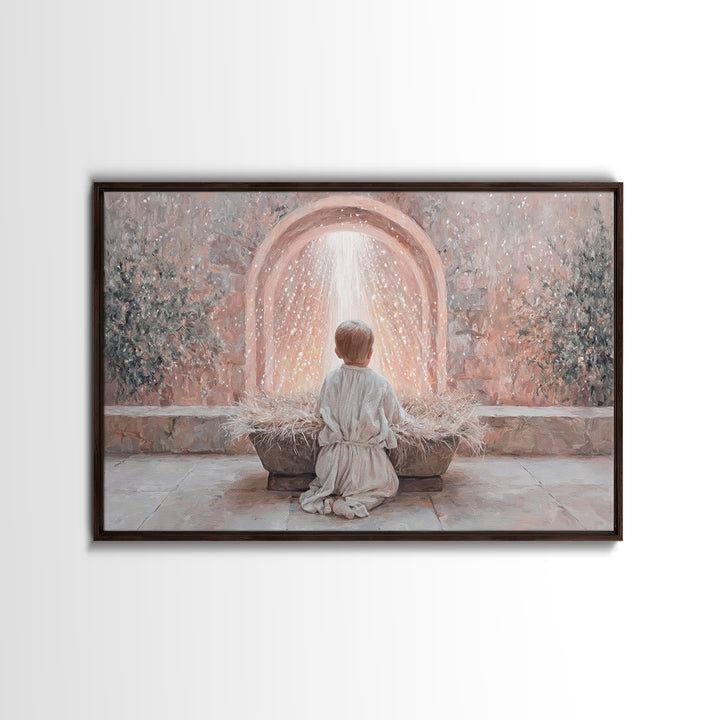 Child Of Radiance – Framed Canvas Print – Christian Art Work – Christmas Art Prints – Christian Wall Art – Jesus Art Print – Christian Chri