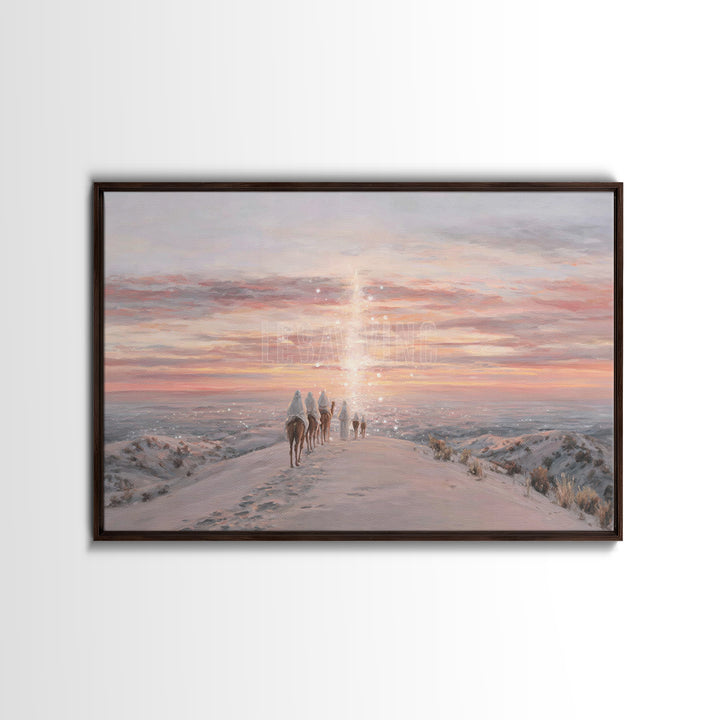 The Guiding Light – Framed Canvas Print – Christian Wall Art – Christian Art Canvas – Christmas Art – Jesus Painting – Christian Christmas
