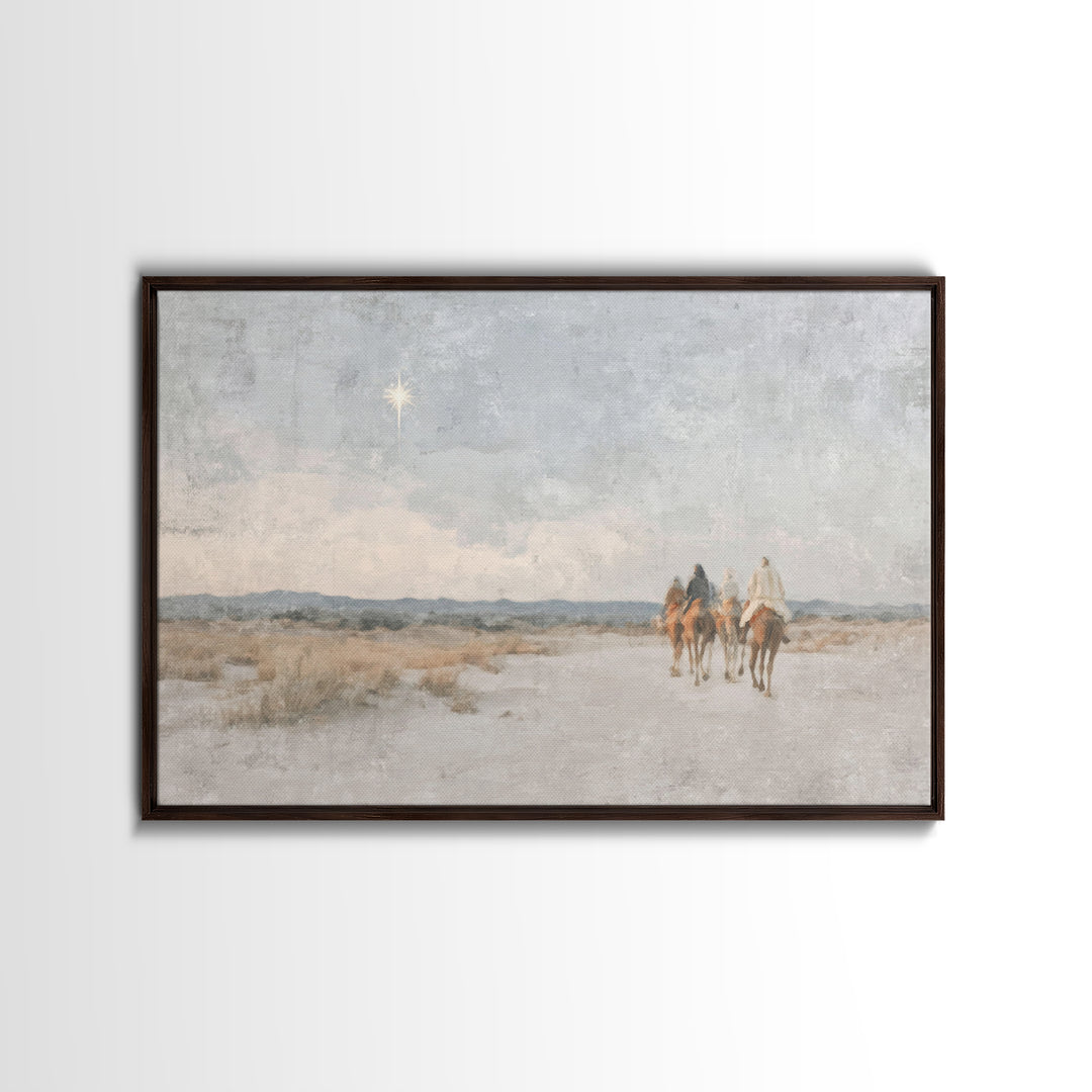Star Of Bethlehem | Framed Canvas Print | Christmas Wall Art | Christian Art Canvas | Christian Painting | Christian Christmas Decor | Chri