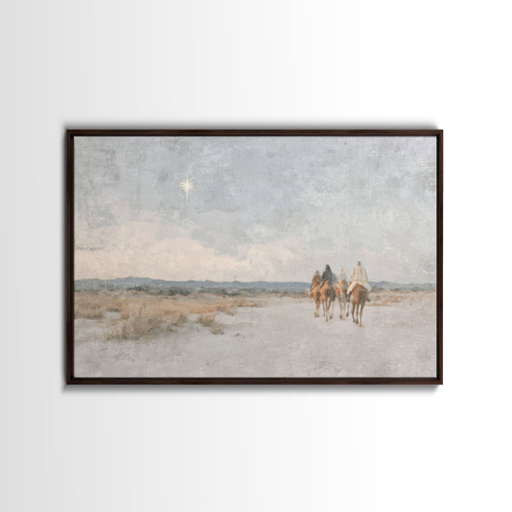 Star Of Bethlehem | Framed Canvas Print | Christmas Wall Art | Christian Art Canvas | Christian Painting | Christian Christmas Decor | Chri