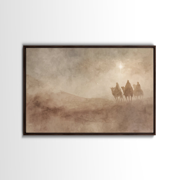 Radiant Star Path, Framed Canvas Print, Christian Wall Art, Christmas Art Work, Christian Art Painting, Jesus Christmas Art, Christian Art