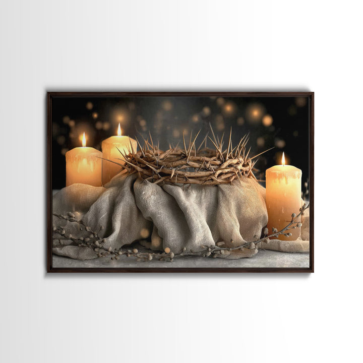 Crown Of Mercy – Framed Canvas Print – Christian Wall Art – Christian Art Canvas – Jesus Painting – Christmas Art – Christian Decor