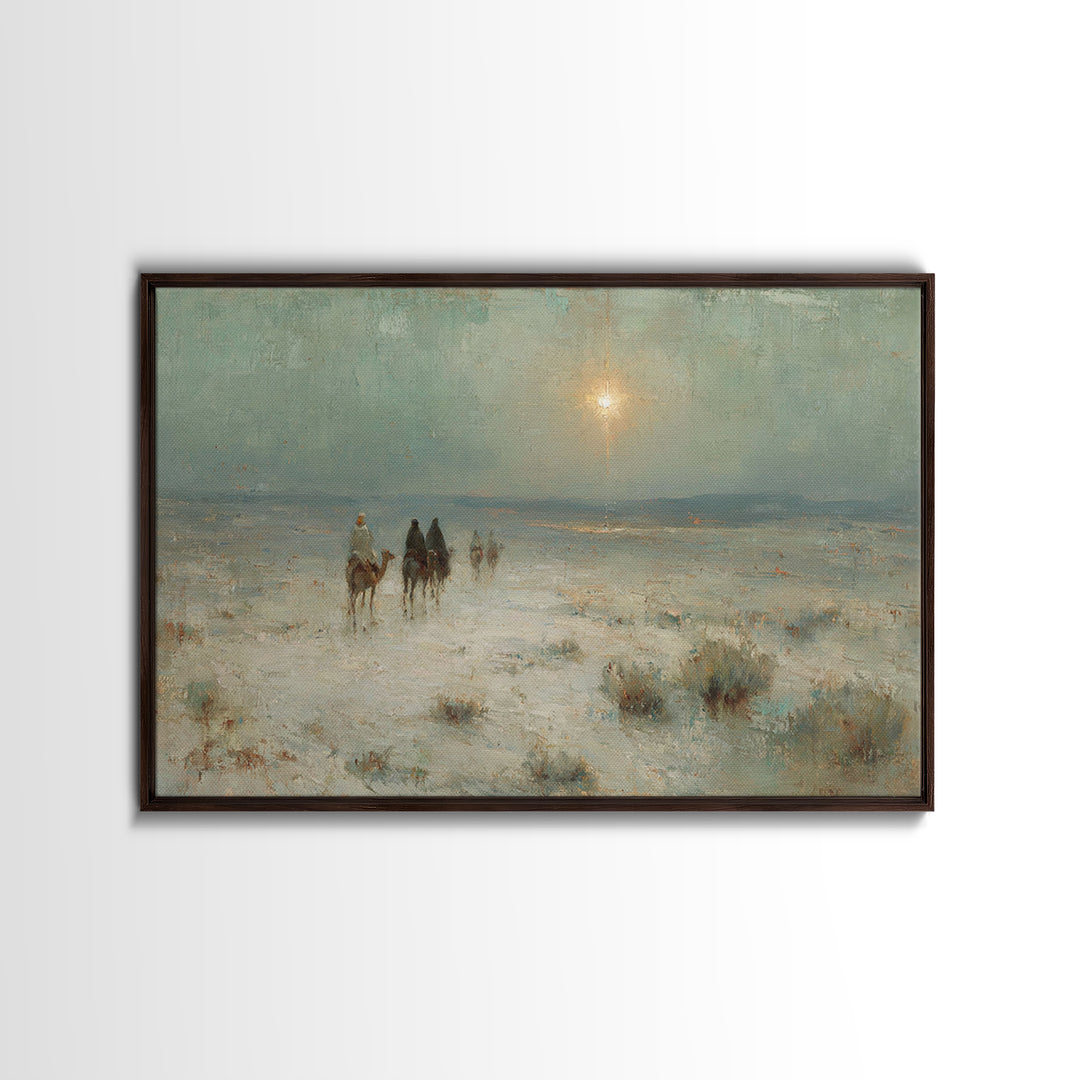 Night Of Wonder – Framed Canvas Print – Christian Art Canvas – Christmas Wall Art – Jesus Painting – Christian Christmas Decor – Christian
